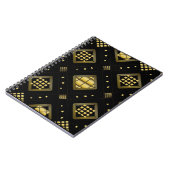 Luxury Gold Diamond Geometric Pattern on Black ノートブック (左側)