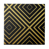 Luxury Gold Diamond Line Geometric タイル (正面)