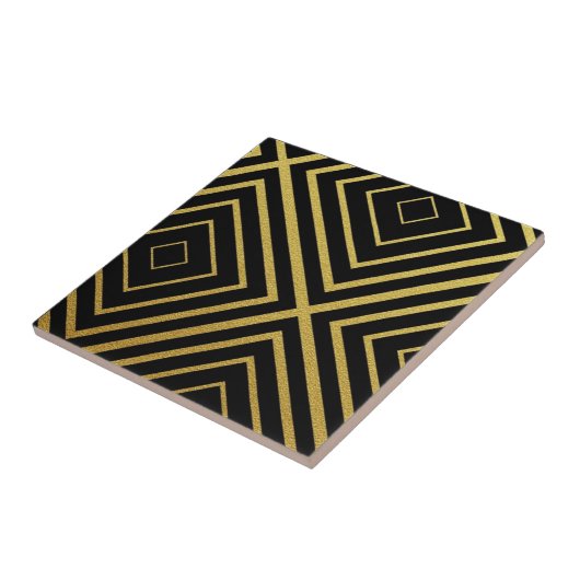 Luxury Gold Diamond Line Geometric タイル (側面)