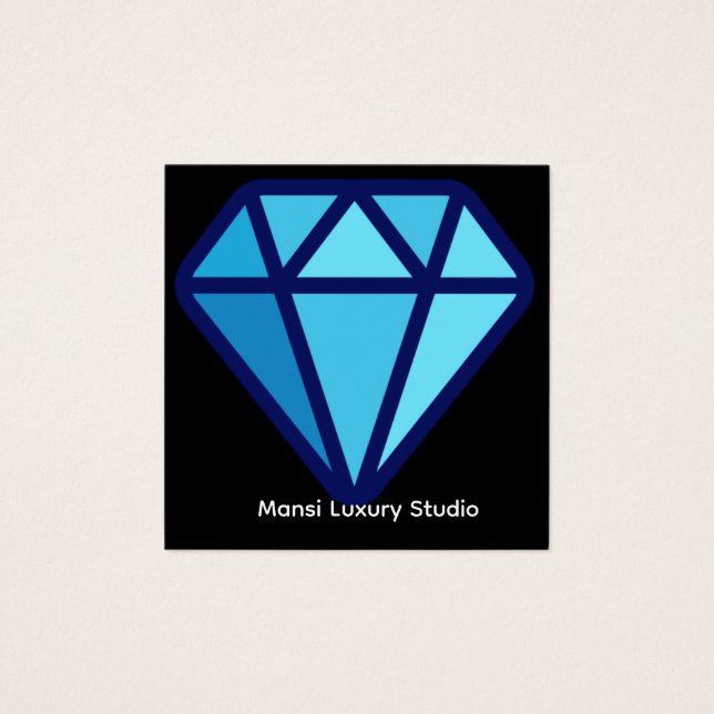 Luxury Gold Diamond Logo Business Card Elegant (正面)