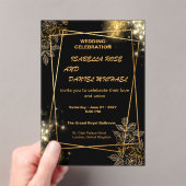 Luxury Gold Editable Modern Wedding Invitation アクリル招待状 (インサイチュ (ポータブル))