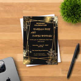 Luxury Gold Editable Modern Wedding Invitation アクリル招待状
