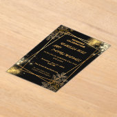 Luxury Gold Editable Modern Wedding Invitation アクリル招待状 (レイダウン)