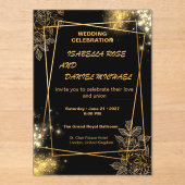 Luxury Gold Editable Modern Wedding Invitation アクリル招待状 (正面)