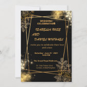 Luxury Gold Editable Modern Wedding Invitation 招待状 (正面)