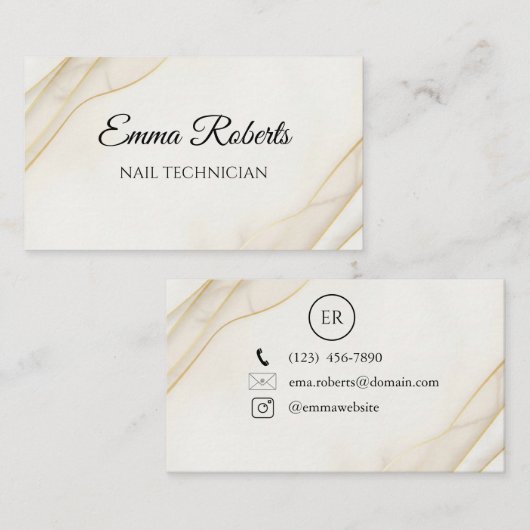 Luxury Gold Elegant Business Card | Modern Minimal 名刺 (正面/裏面)
