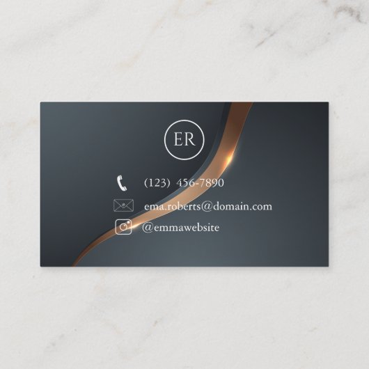 Luxury Gold Elegant Business Card | Modern Minimal 名刺 (裏面)