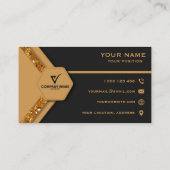 Luxury Gold Elegant Business Card Professional 名刺 (裏面)