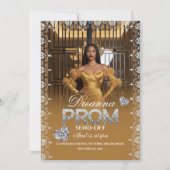 Luxury Gold Elegant Prom Send-Off Invitation 招待状 (正面)
