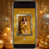 Luxury Gold Elegant Prom Send-Off Invitation 招待状