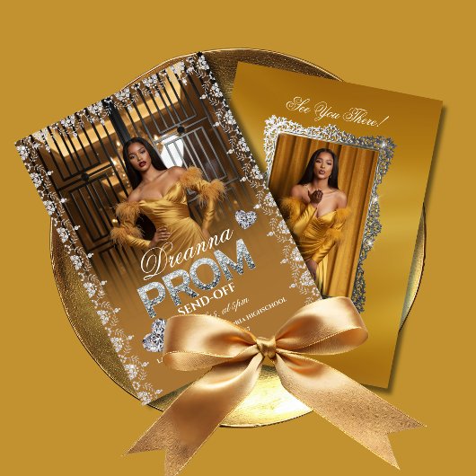 Luxury Gold Elegant Prom Send-Off Invitation 招待状