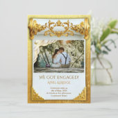 Luxury Gold Engagement I with Photo Elegant Custom 招待状 (スタンド正面)