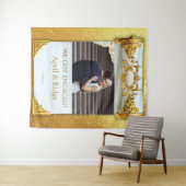 Luxury Gold Engagement Party Backdrop Tapestry タペストリー (インサイチュ(横))