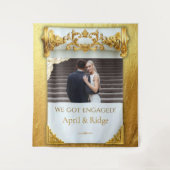 Luxury Gold Engagement Party Backdrop Tapestry タペストリー (正面)