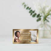 Luxury Gold Esthetician Skincare Specialist Photos 名刺 (スタンド正面)