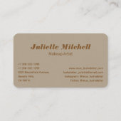 Luxury Gold Feather Modern Makeup Artist 名刺 (裏面)