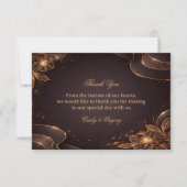 Luxury Gold Floral Wave サンキューカード (正面)