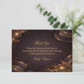 Luxury Gold Floral Wave サンキューカード (スタンド正面)