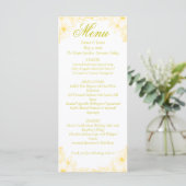 Luxury Gold Floral Wedding Menu Card メニュー (スタンド正面)