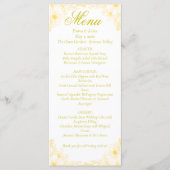 Luxury Gold Floral Wedding Menu Card メニュー (正面)