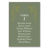 Luxury Gold Flowers Royal Sage Green Wedding テーブルナンバー (正面)