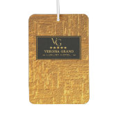Luxury Gold Foil Five Star Hotel Branding Elegant カーエアーフレッシュナー (正面)