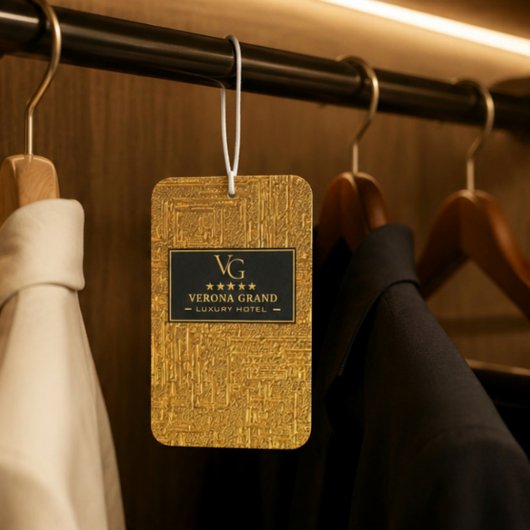 Luxury Gold Foil Five Star Hotel Branding Elegant カーエアーフレッシュナー