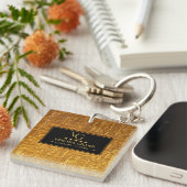 Luxury Gold Foil Five Star Hotel Branding Elegant キーホルダー (正面右)