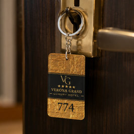 Luxury Gold Foil Five Star Hotel Branding Elegant キーホルダー