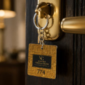 Luxury Gold Foil Five Star Hotel Branding Elegant キーホルダー