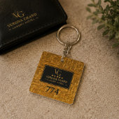 Luxury Gold Foil Five Star Hotel Branding Elegant キーホルダー