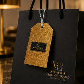 Luxury Gold Foil Five Star Hotel Branding Elegant ギフトタグ