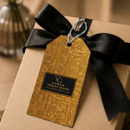 Luxury Gold Foil Five Star Hotel Branding Elegant ギフトタグ