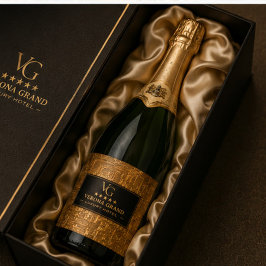 Luxury Gold Foil Five Star Hotel Branding Elegant スパークリングワインラベル