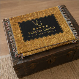 Luxury Gold Foil Five Star Hotel Branding Elegant スローブランケット