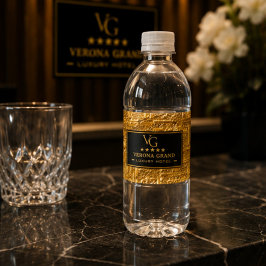 Luxury Gold Foil Five Star Hotel Branding Elegant ペットボトルラベル