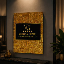 Luxury Gold Foil Five Star Hotel Branding Elegant ポスター