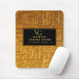 Luxury Gold Foil Five Star Hotel Branding Elegant マウスパッド