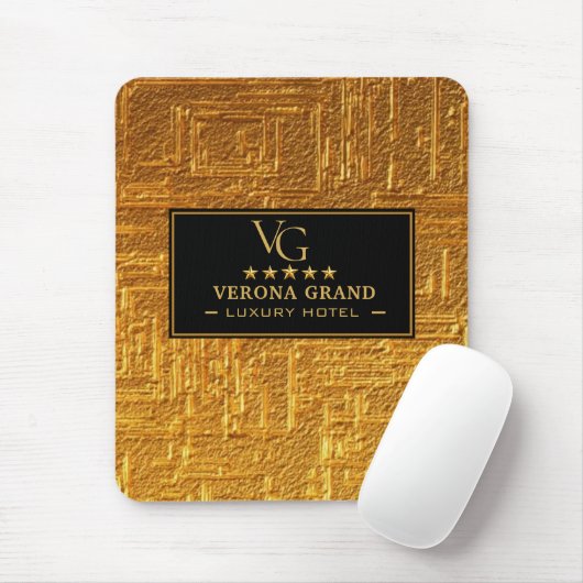Luxury Gold Foil Five Star Hotel Branding Elegant マウスパッド (マウス)