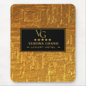 Luxury Gold Foil Five Star Hotel Branding Elegant マウスパッド (正面)