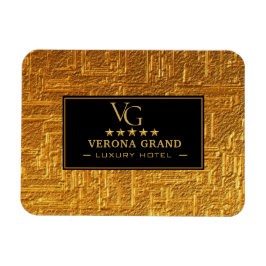 Luxury Gold Foil Five Star Hotel Branding Elegant マグネット
