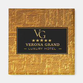 Luxury Gold Foil Five Star Hotel Branding Elegant マグネット