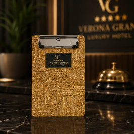 Luxury Gold Foil Five Star Hotel Branding Elegant ミニクリップボード