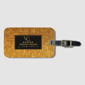 Luxury Gold Foil Five Star Hotel Branding Elegant ラゲッジタグ (正面横)