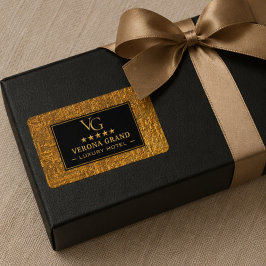 Luxury Gold Foil Five Star Hotel Branding Elegant ラベル