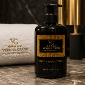 Luxury Gold Foil Five Star Hotel Branding Elegant ラベル