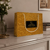 Luxury Gold Foil Five Star Hotel Branding Elegant ラージペーパーバッグ