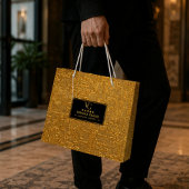 Luxury Gold Foil Five Star Hotel Branding Elegant ラージペーパーバッグ