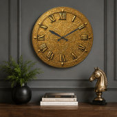 Luxury Gold Foil Five Star Hotel Branding Elegant ラージ壁時計