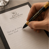 Luxury Gold Foil Five Star Hotel Branding Elegant 黒ボールペン
